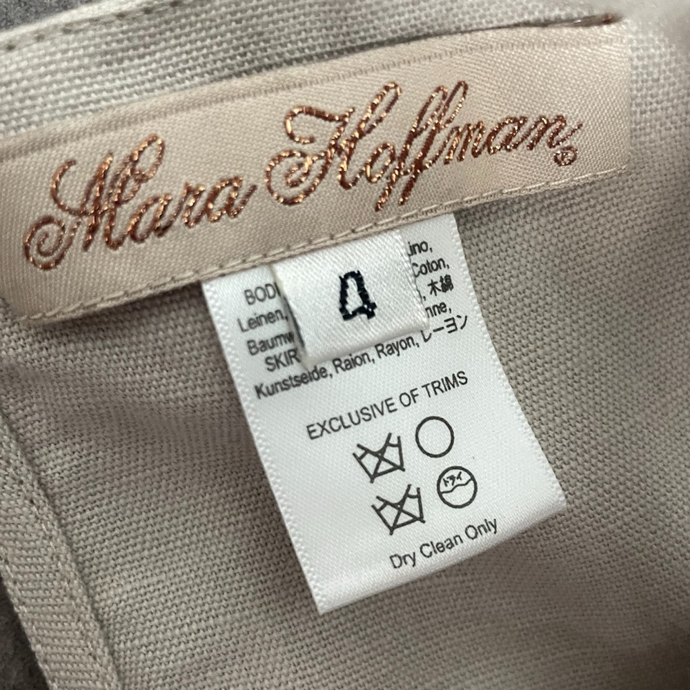 Mara Hoffman NWT Tan Linen Rainbow Beaded Maxi dress open back resort designer 4 - Picture 10 of 14
